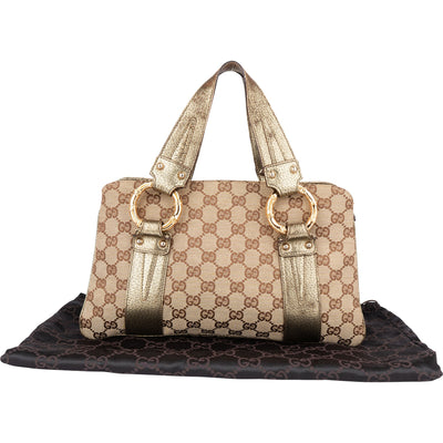 Gucci GG Monogram Golden Bamboo Handbag