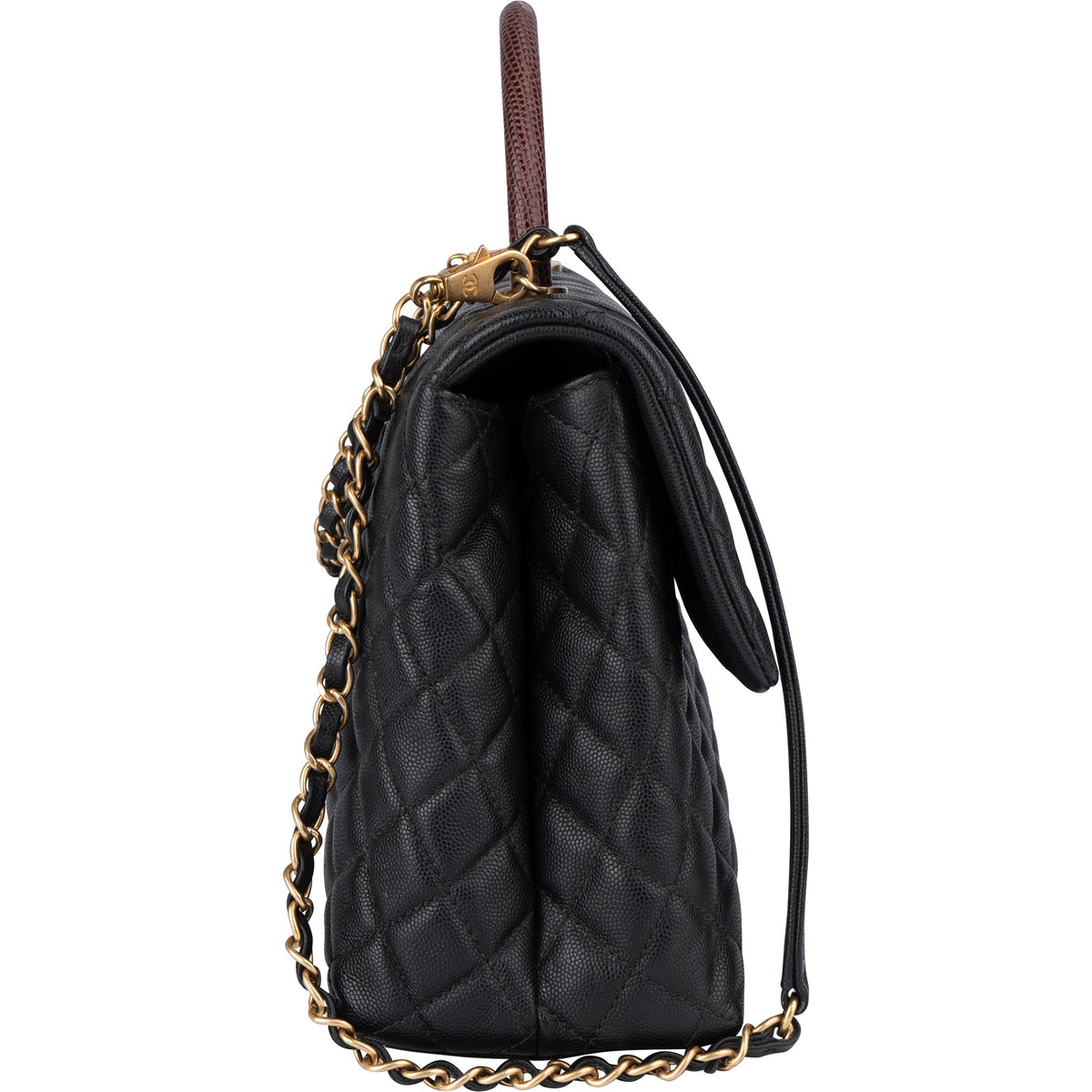 Chanel Echsenleder Caviar Leder CC Coco Henkeltasche, Bild 4 von 16