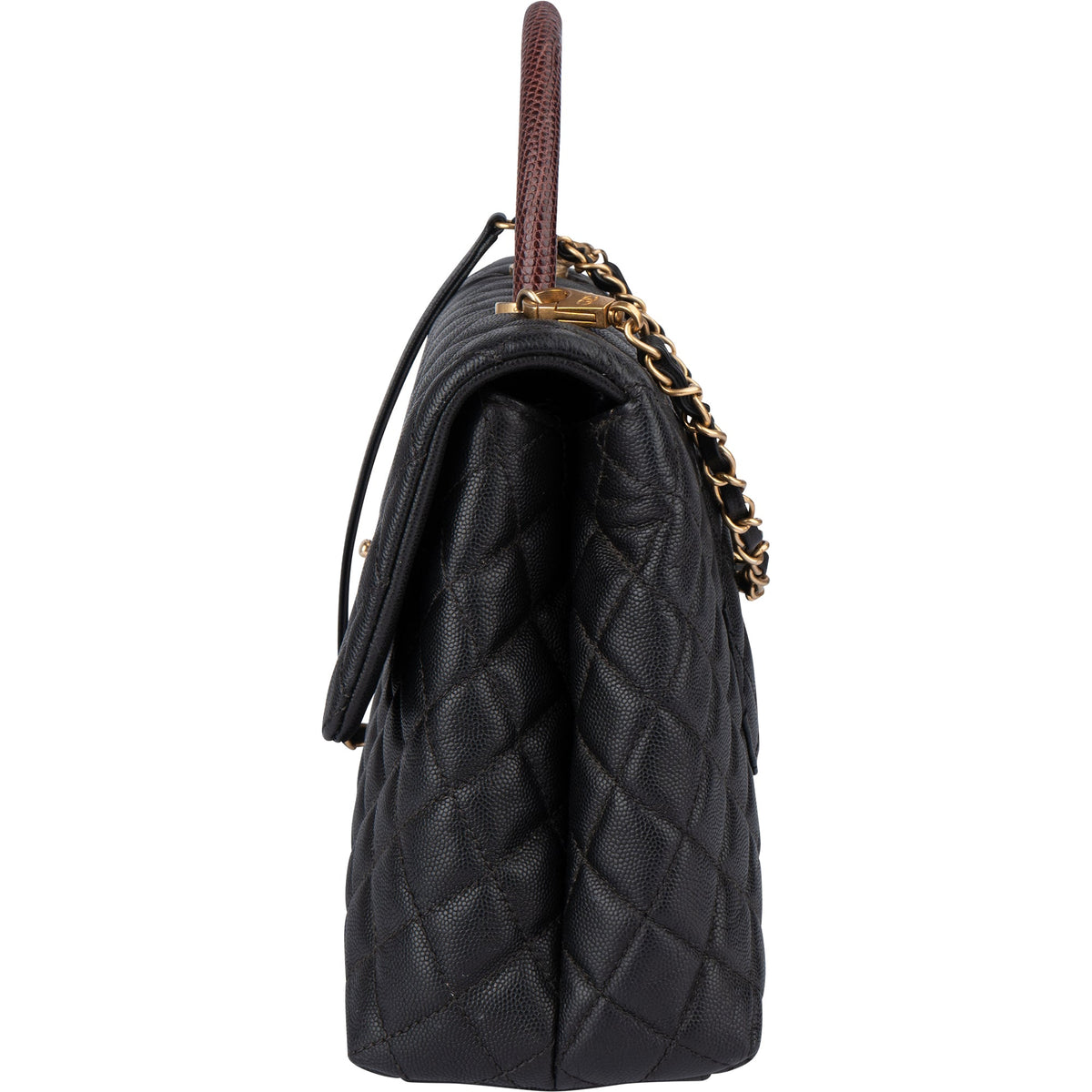 Chanel Echsenleder Caviar Leder CC Coco Henkeltasche, Bild 6 von 16