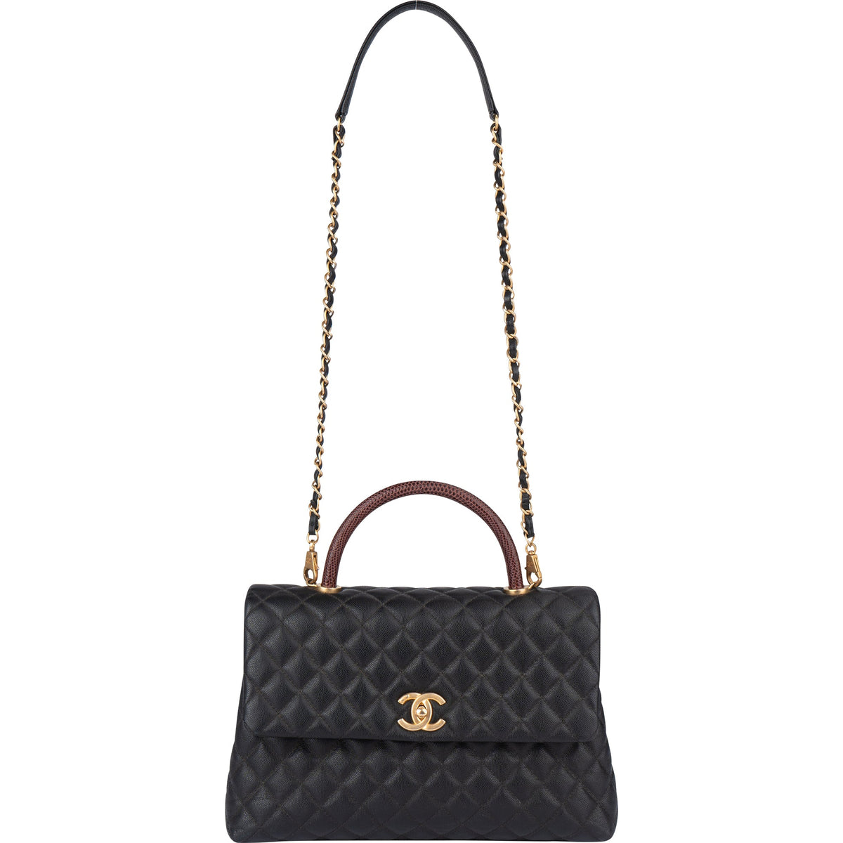 Chanel Echsenleder Caviar Leder CC Coco Henkeltasche, Bild 7 von 16
