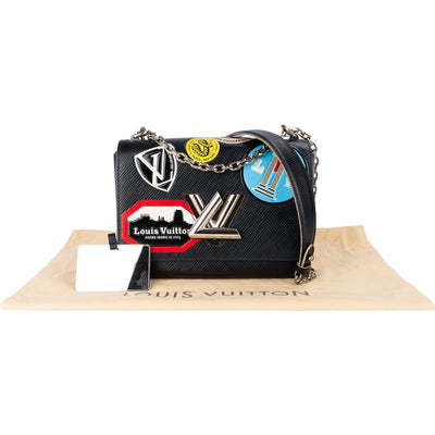Louis Vuitton zwarte Epi-leren Limited World Tour Twist crossbodytas