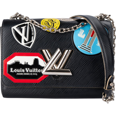 Louis Vuitton zwarte Epi-leren Limited World Tour Twist crossbodytas