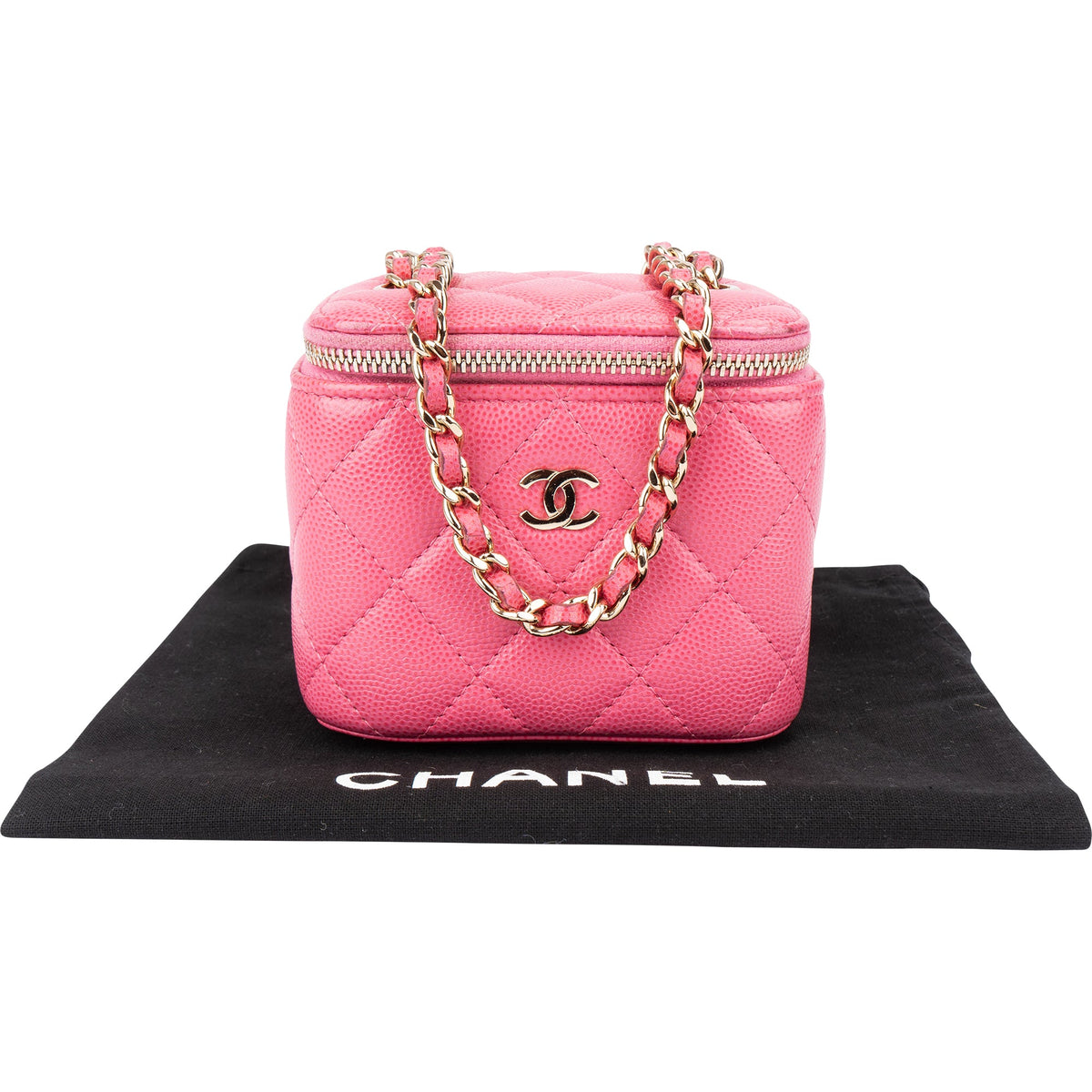 Chanel gewatteerde Caviar leren mini vanity crossbodytas