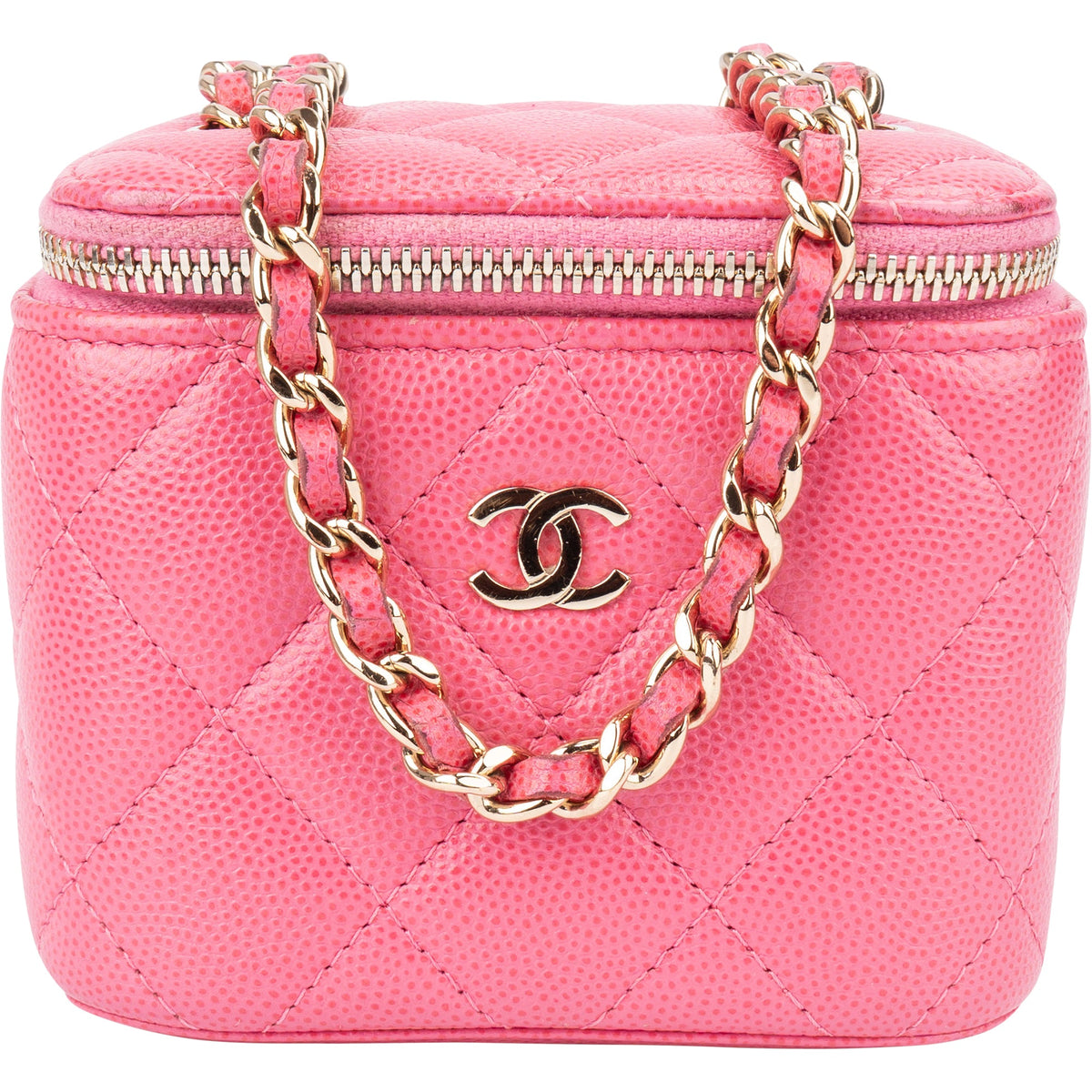 Chanel gewatteerde Caviar leren mini vanity crossbodytas