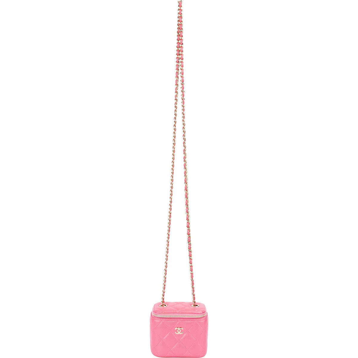 Chanel gewatteerde Caviar leren mini vanity crossbodytas
