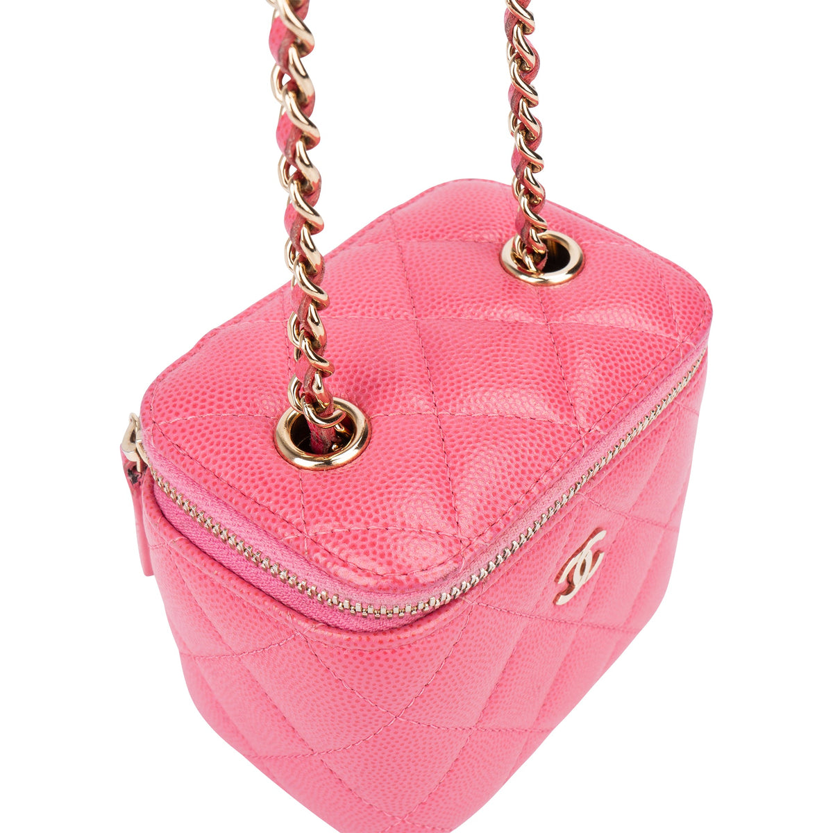 Chanel gewatteerde Caviar leren mini vanity crossbodytas
