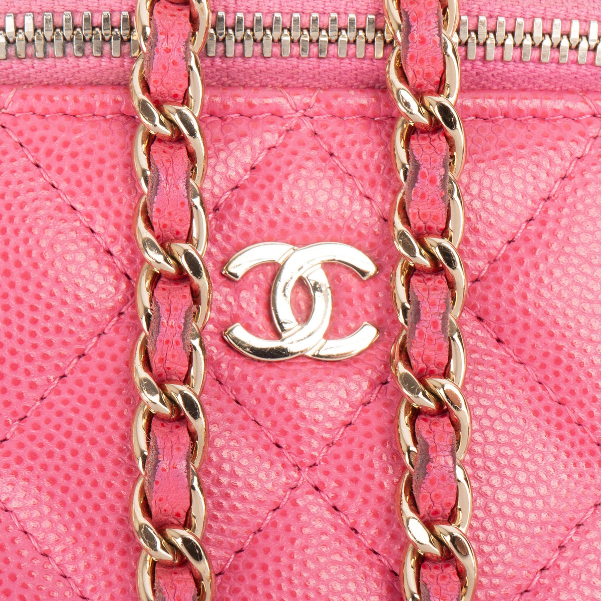 Chanel gewatteerde Caviar leren mini vanity crossbodytas