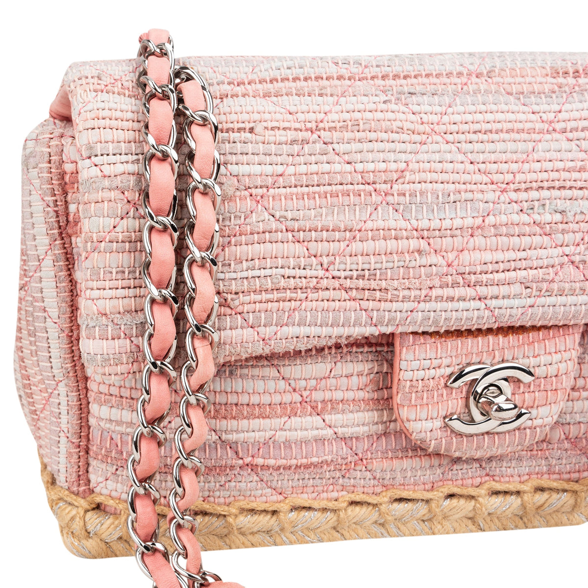 Chanel Tweed Espadrilles Single Flap Umhängetasche, Bild 10 von 16