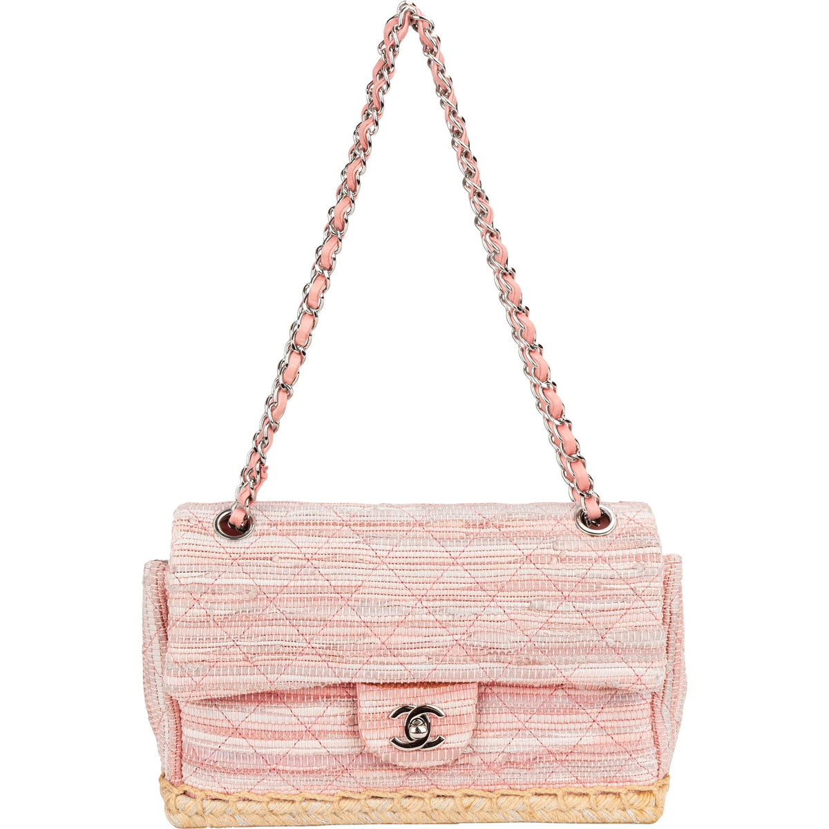 Chanel Tweed Espadrilles Single Flap Umhängetasche, Bild 11 von 16