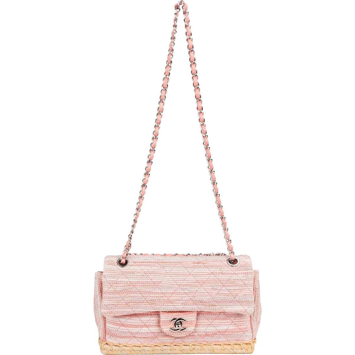 Chanel Tweed Espadrilles Single Flap Umhängetasche, Bild 12 von 16