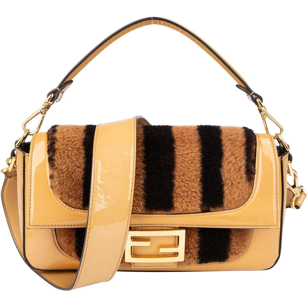 Borsa a mano Fendi Baguette Buckle in shearling