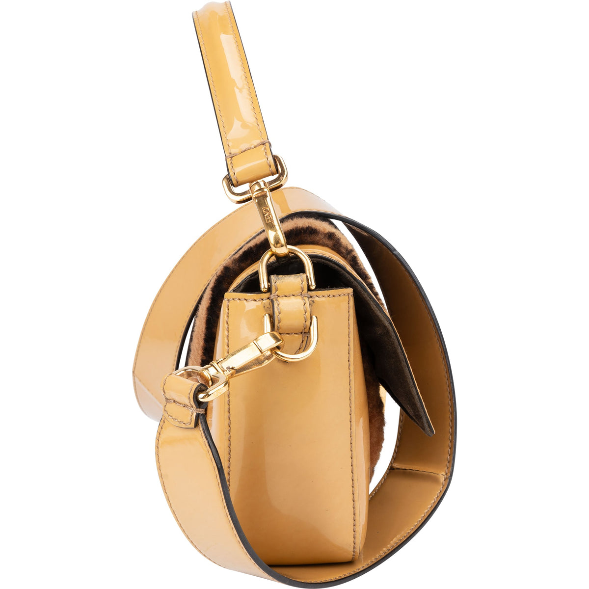 Borsa a mano Fendi Baguette Buckle in shearling