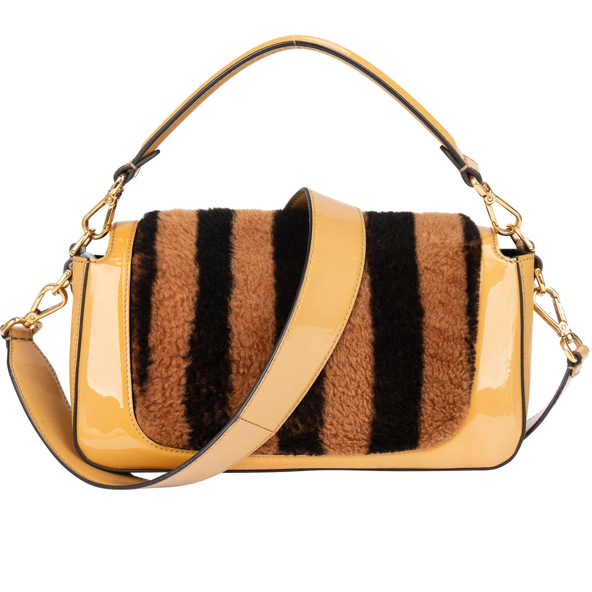 Borsa a mano Fendi Baguette Buckle in shearling