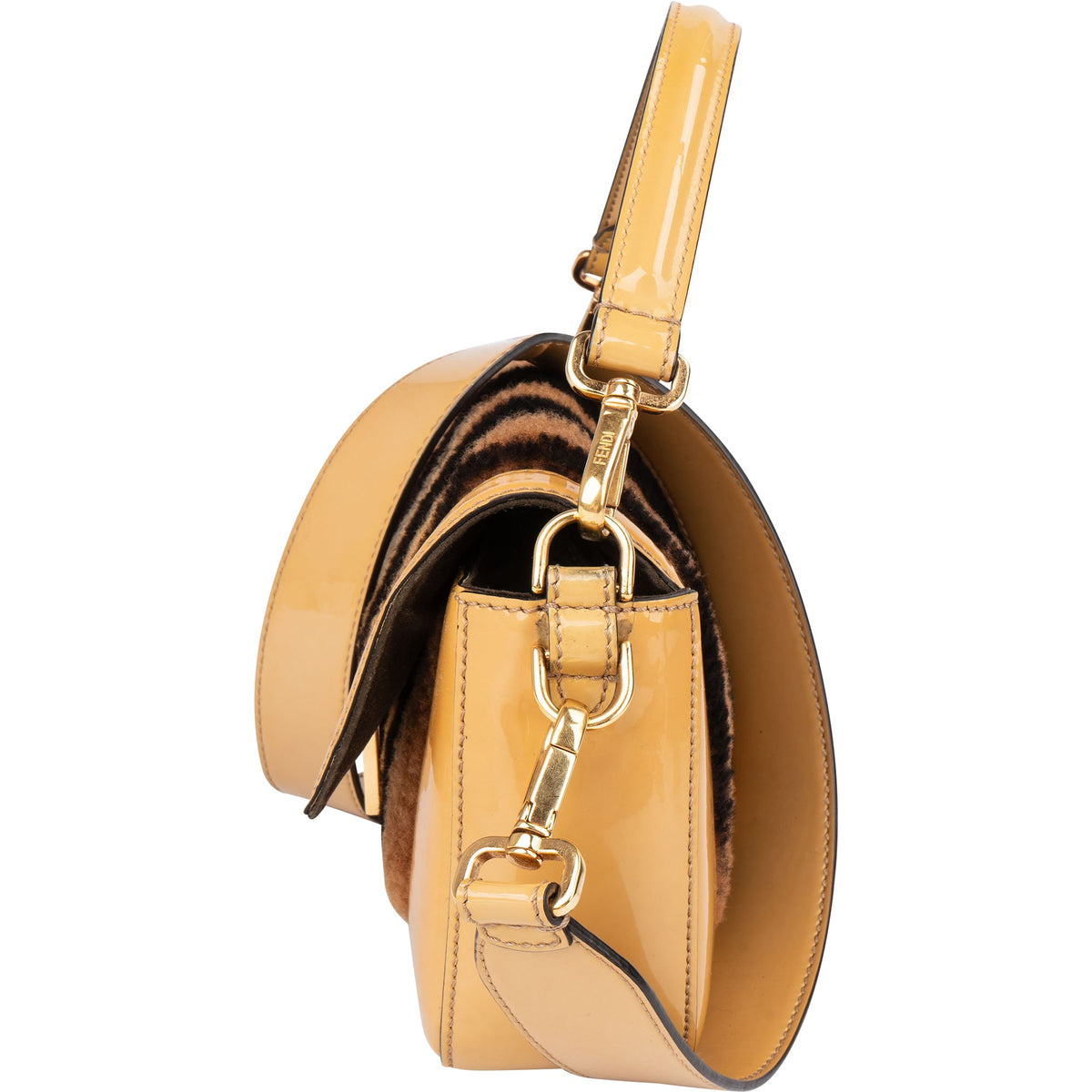 Borsa a mano Fendi Baguette Buckle in shearling