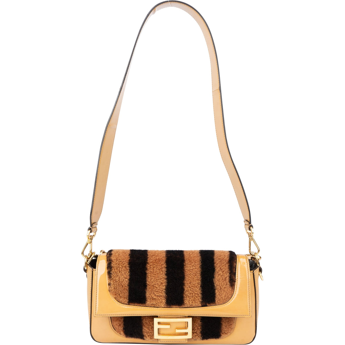 Borsa a mano Fendi Baguette Buckle in shearling