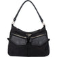 Prada Black Nylon Triangle Twin Pocket Shoulder Bag