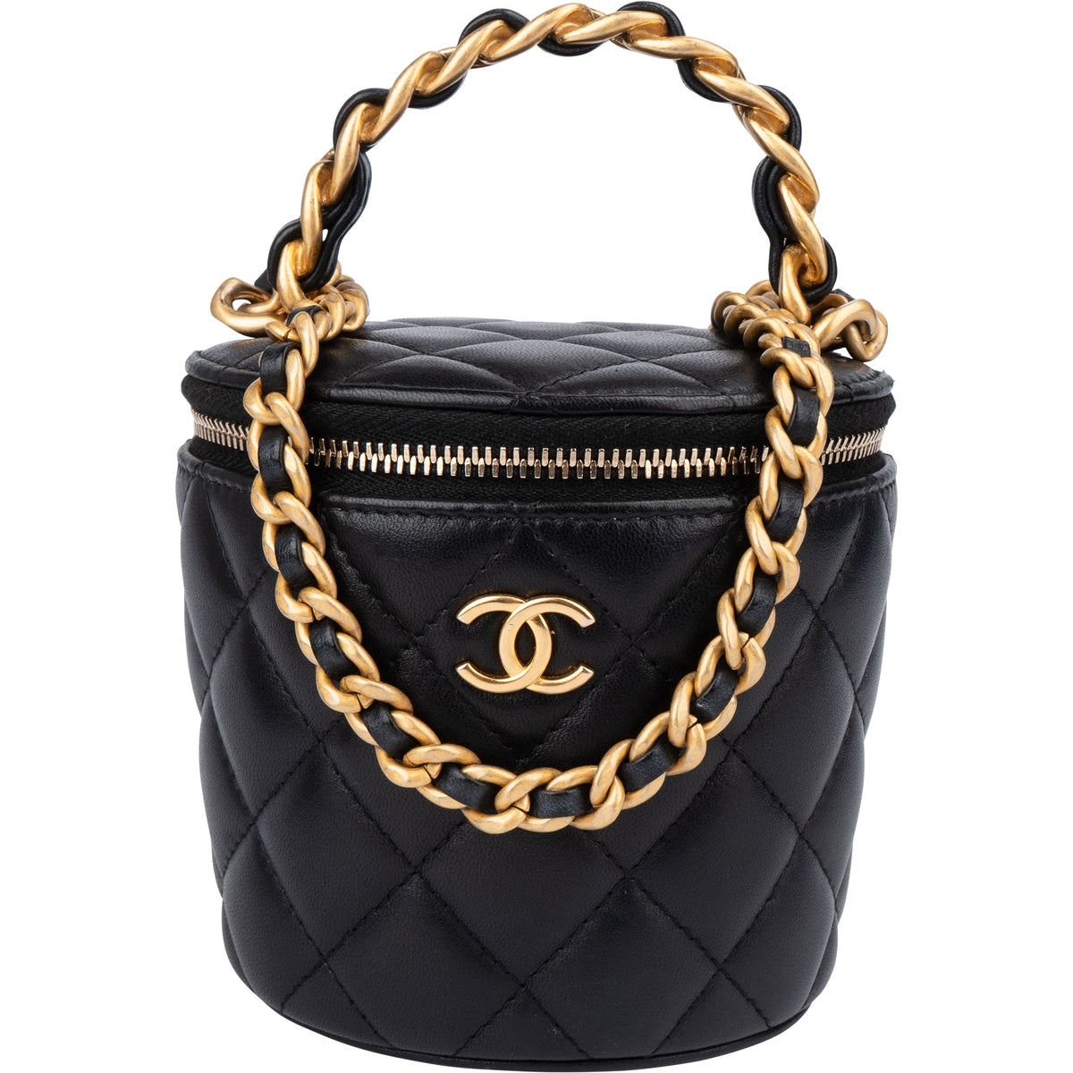 Chanel gewatteerde lamsleren mini vanity crossbody tas