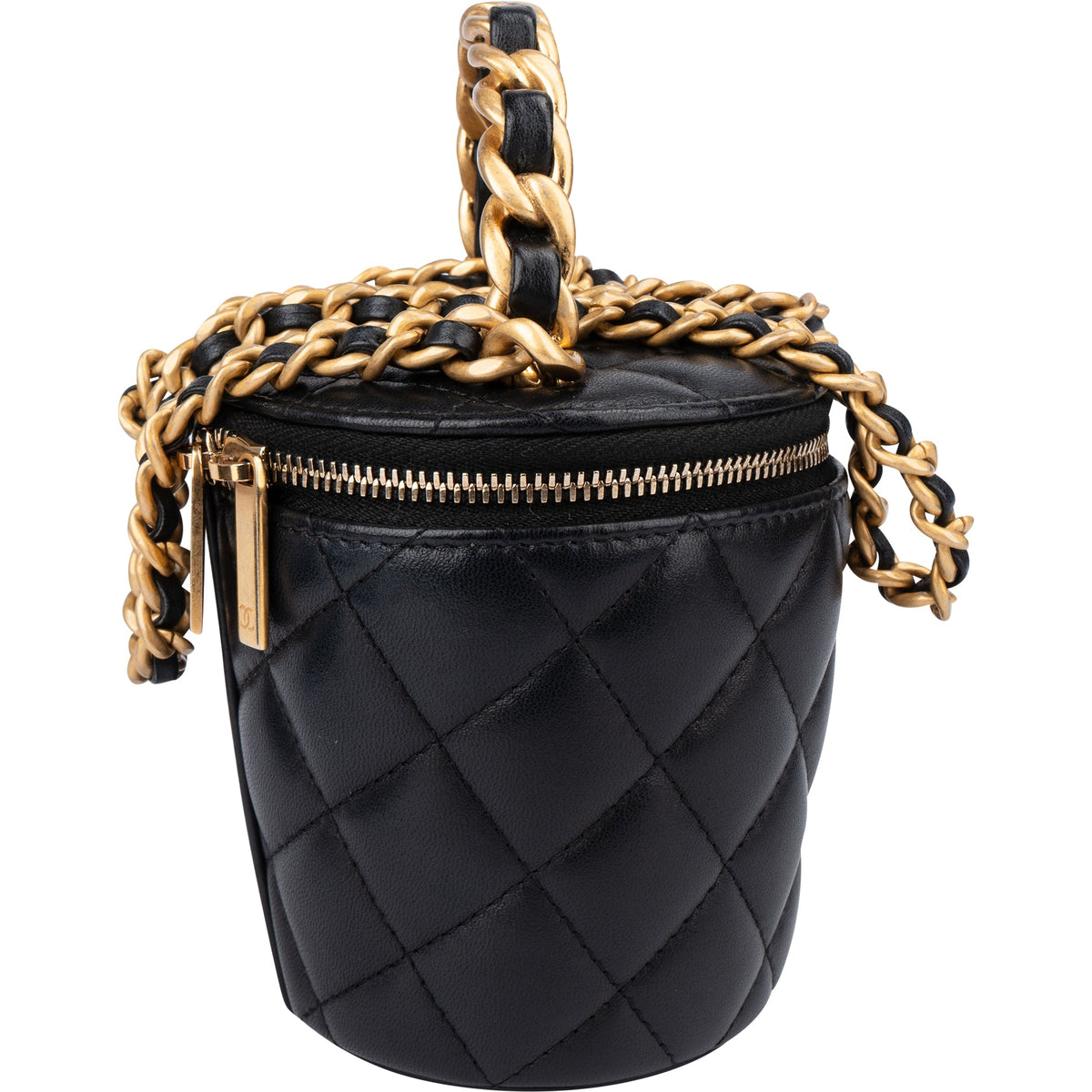 Chanel gewatteerde lamsleren mini vanity crossbody tas