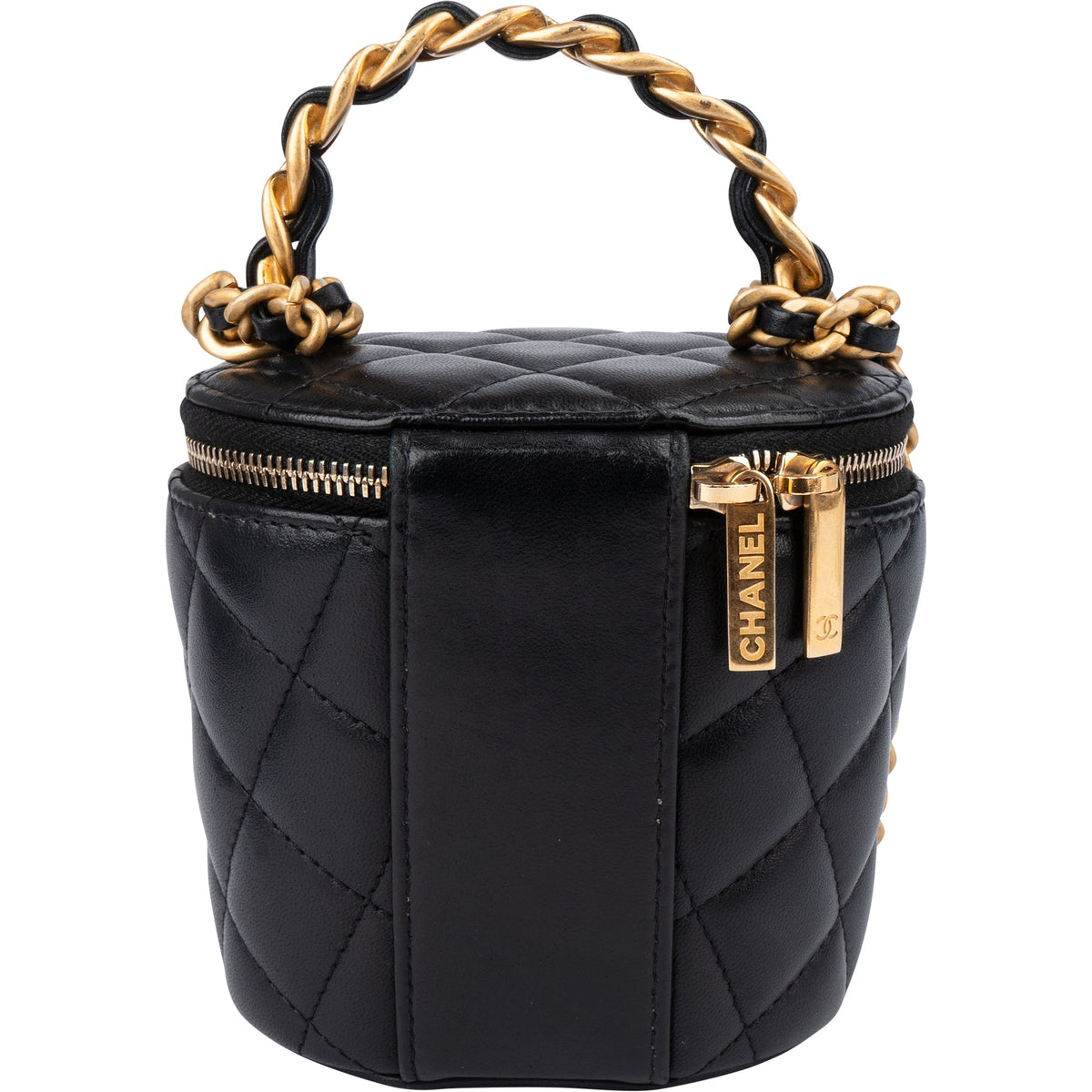 Chanel gewatteerde lamsleren mini vanity crossbody tas