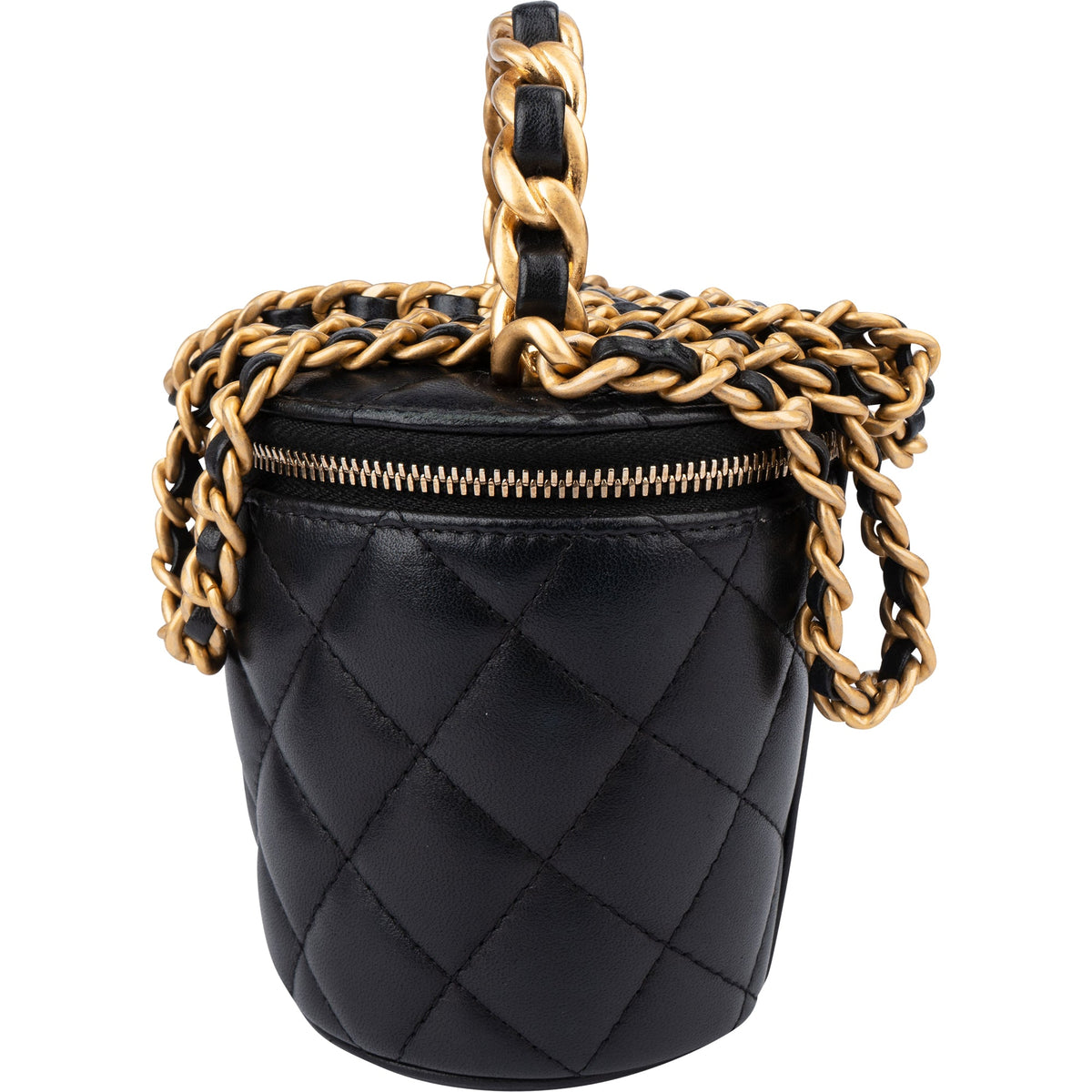 Chanel gewatteerde lamsleren mini vanity crossbody tas