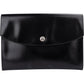 Hermès Schwarz Box Rio Piano Clutch aus Kalbsleder – Vorderansicht