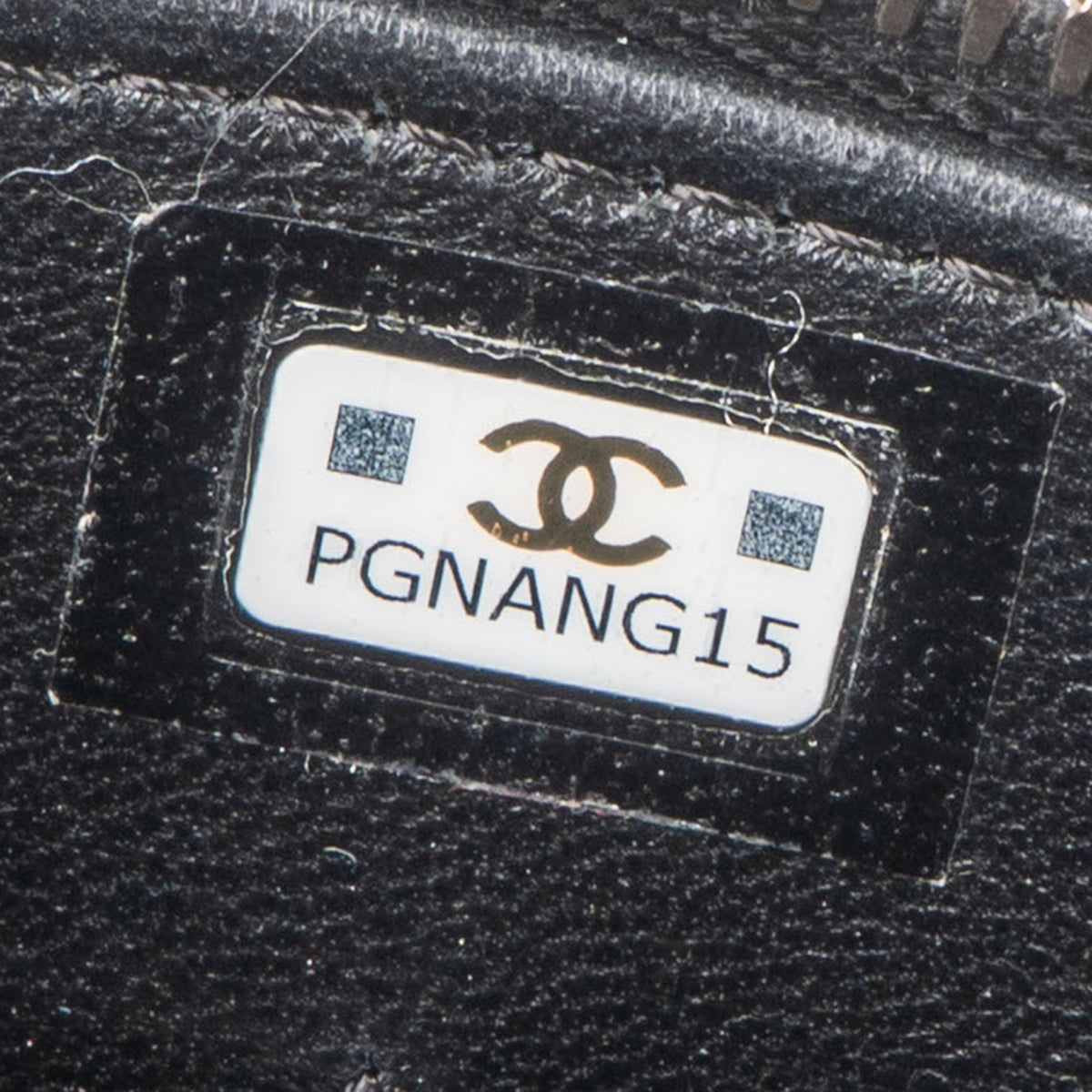 Chanel gewatteerde lamsleren mini vanity crossbody tas