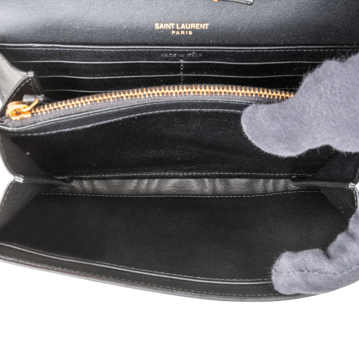 Yves Saint Laurent Kate schoudertas van lakleer met pythonprint en kettinghengsel