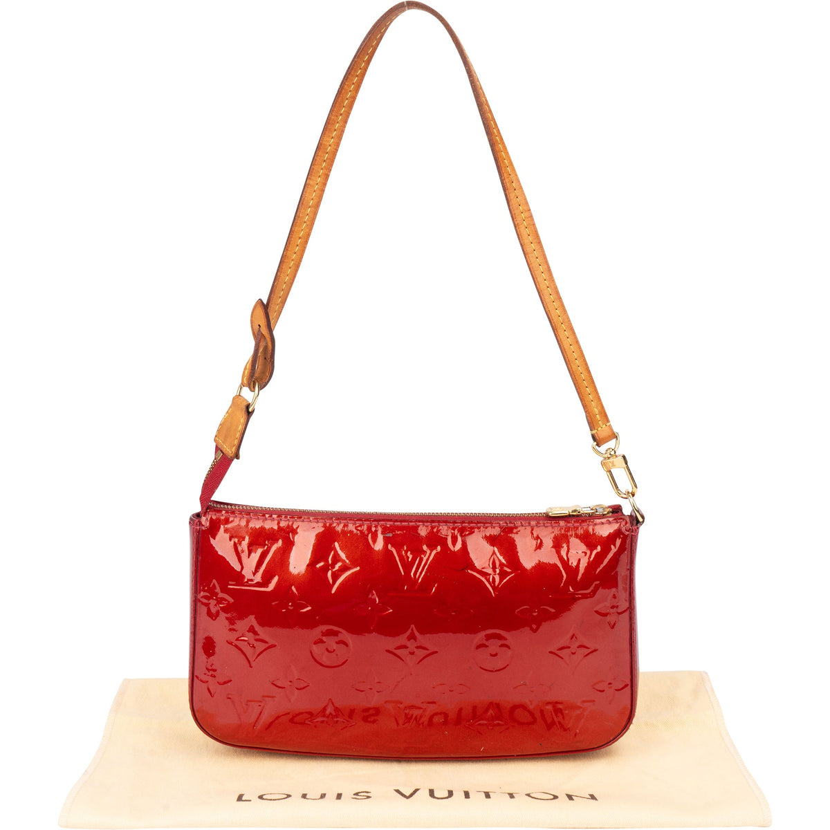 Borsa a spalla Louis Vuitton Pochette Accessoire in tela Vernis Monogram NM