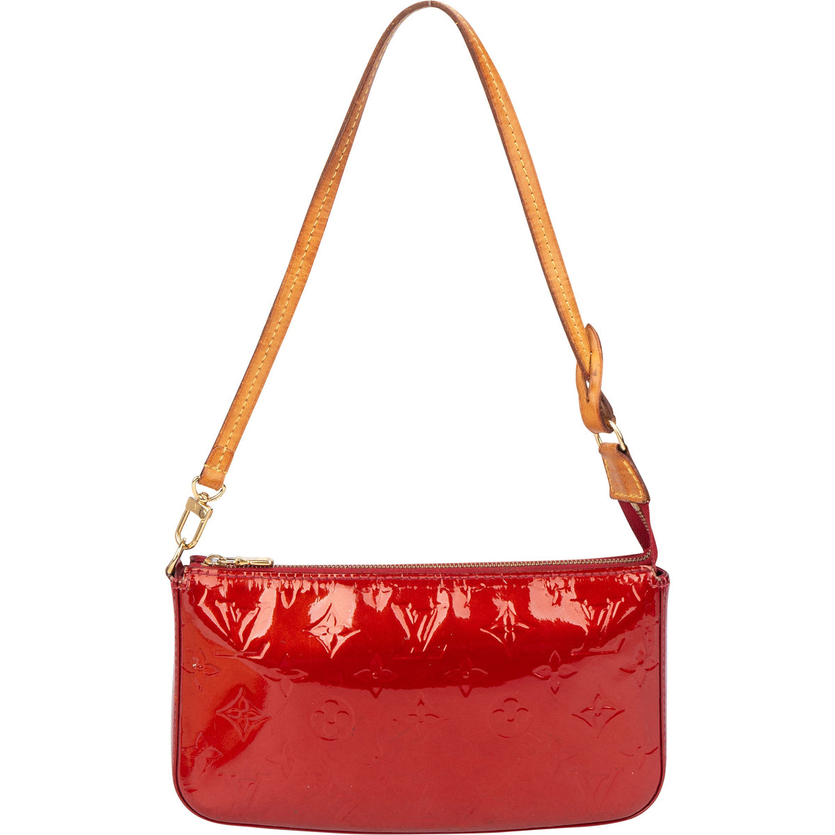 Borsa a spalla Louis Vuitton Pochette Accessoire in tela Vernis Monogram NM