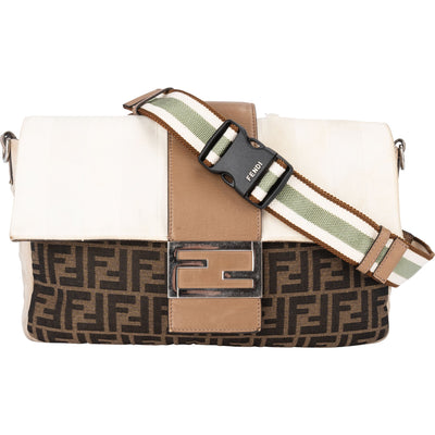 Borsa a tracolla Fendi Baguette 3 in 1 con monogramma FF Zucca