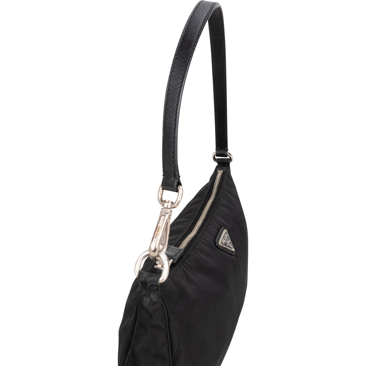 Prada Schwarz Nylon Triangle Schultertasche, Bild 2 von 10