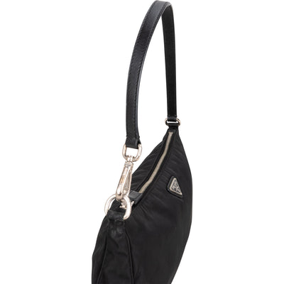 Prada Black Nylon Triangle Shoulder Bag