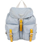 Prada Blau Nylon Triangle aus Nylon und Lackleder – Vorderansicht