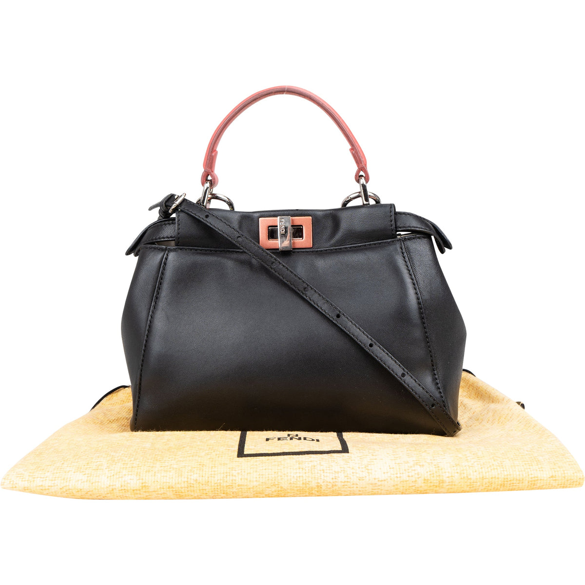 Sac à main Peekaboo Fendi en cuir noir