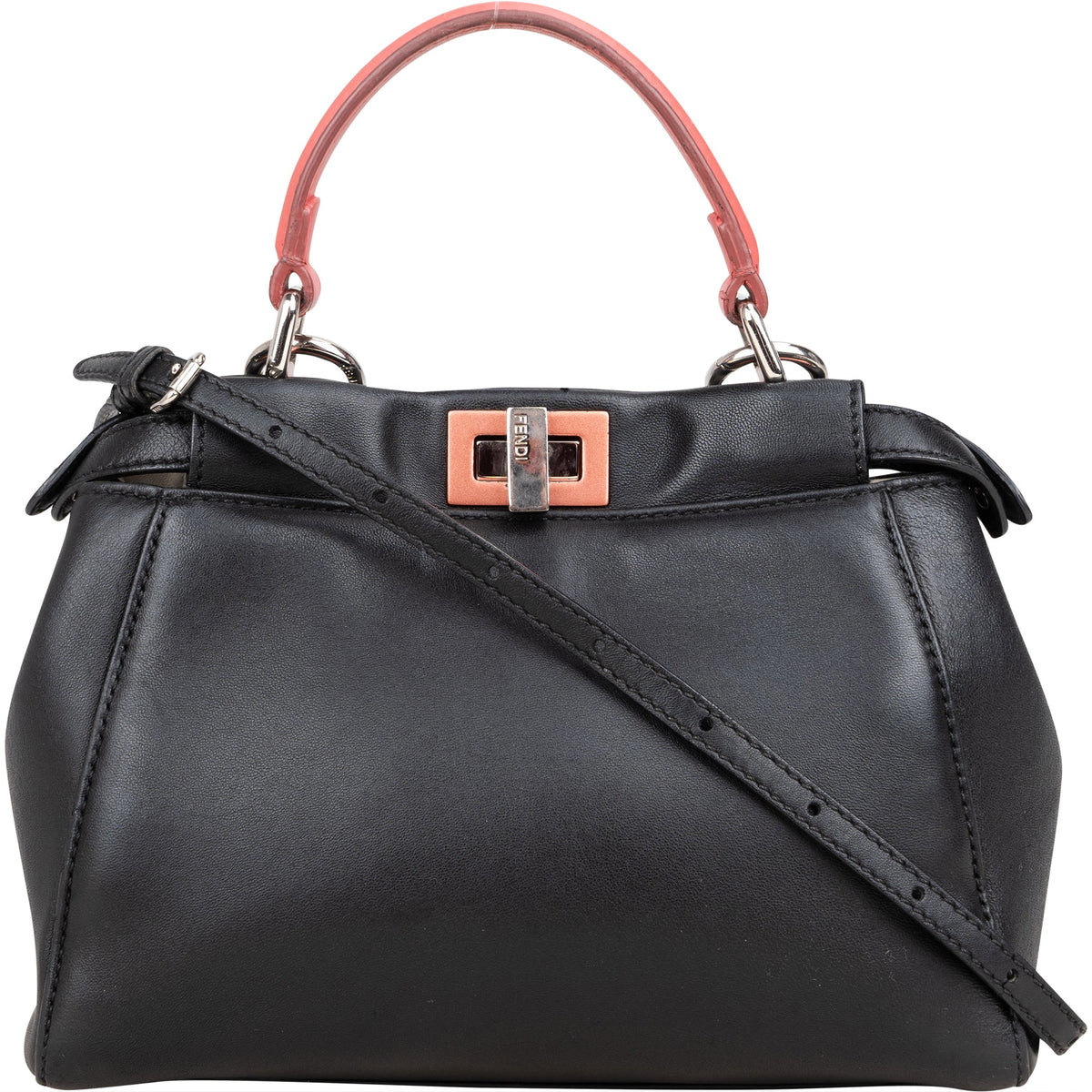 Sac à main Peekaboo Fendi en cuir noir