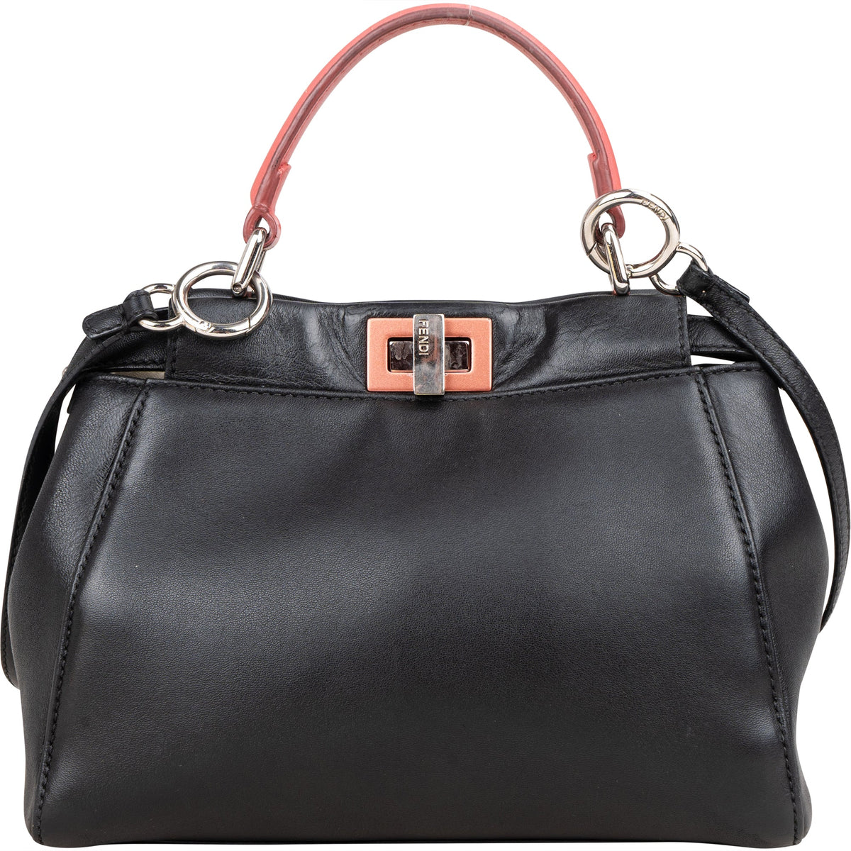 Sac à main Peekaboo Fendi en cuir noir