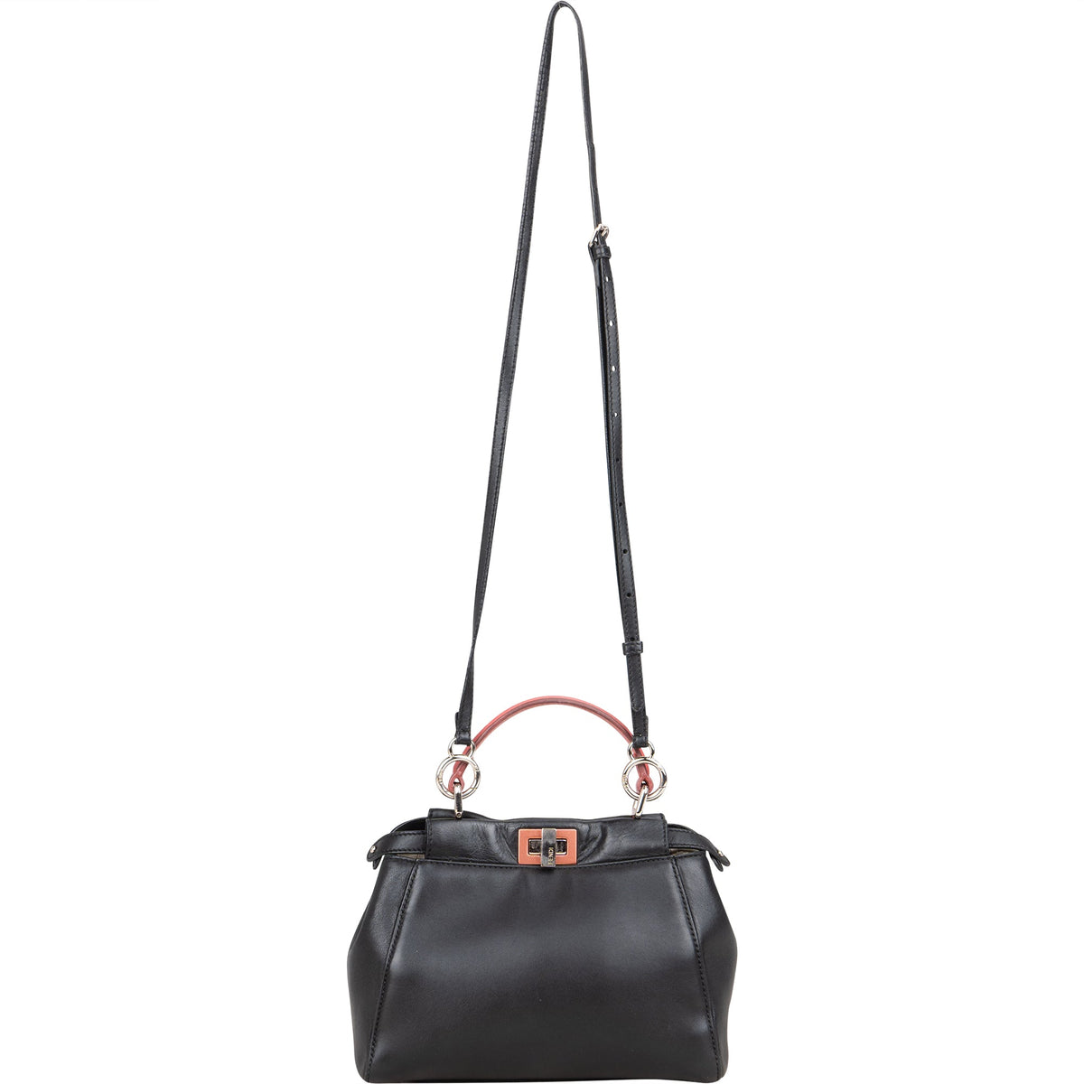 Sac à main Peekaboo Fendi en cuir noir