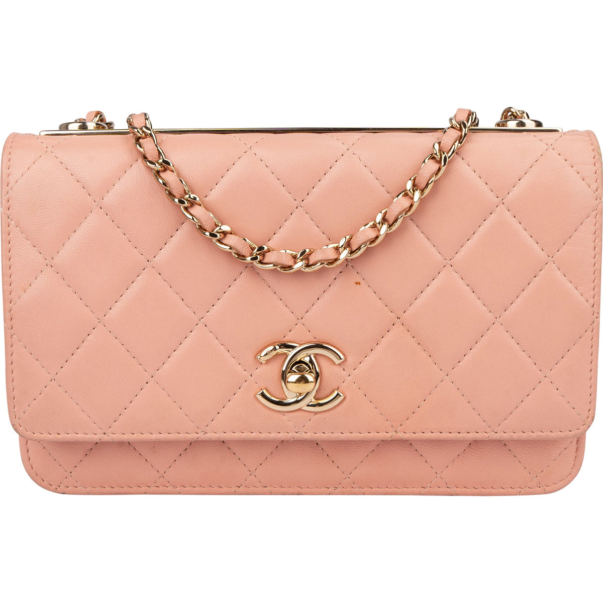 Chanel Trendy CC WOC aus Lammleder und Stoff – Vorderansicht