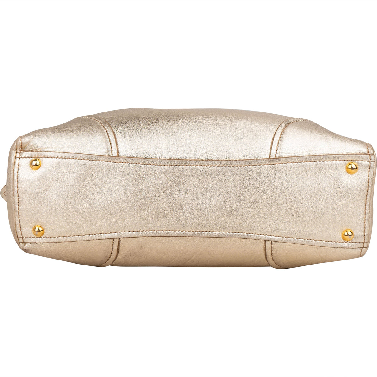 Miu Miu City aus goldfarbenem weichem Leder – Ansicht 8