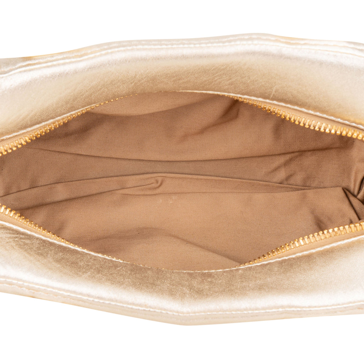 Miu Miu City aus goldfarbenem weichem Leder – Ansicht 10
