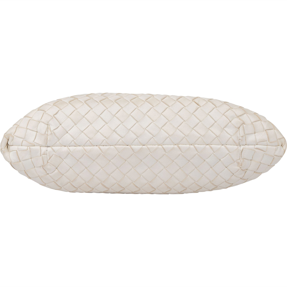 Bolso de mano Bottega Veneta de piel Intrecciato color blanco con cierre