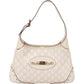 Gucci GG Monogram Jackie aus Leder und Stoff – Vorderansicht