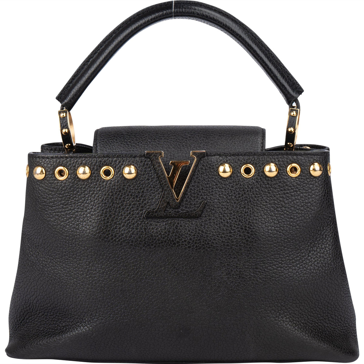 Sac à main Louis Vuitton Pins Capucines PM en cuir taurillon noir