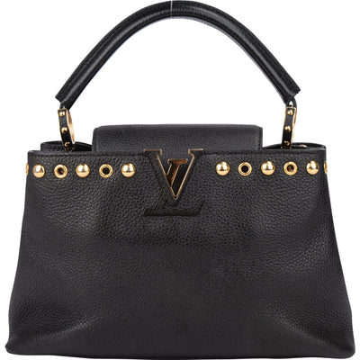 Borsa a mano Louis Vuitton Pins Capucines PM in pelle Taurillon nera