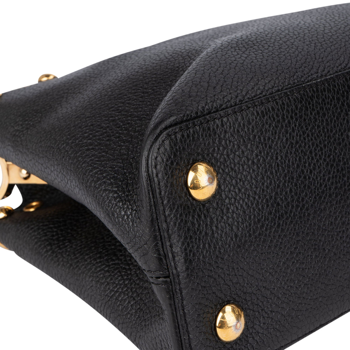 Sac à main Louis Vuitton Pins Capucines PM en cuir taurillon noir