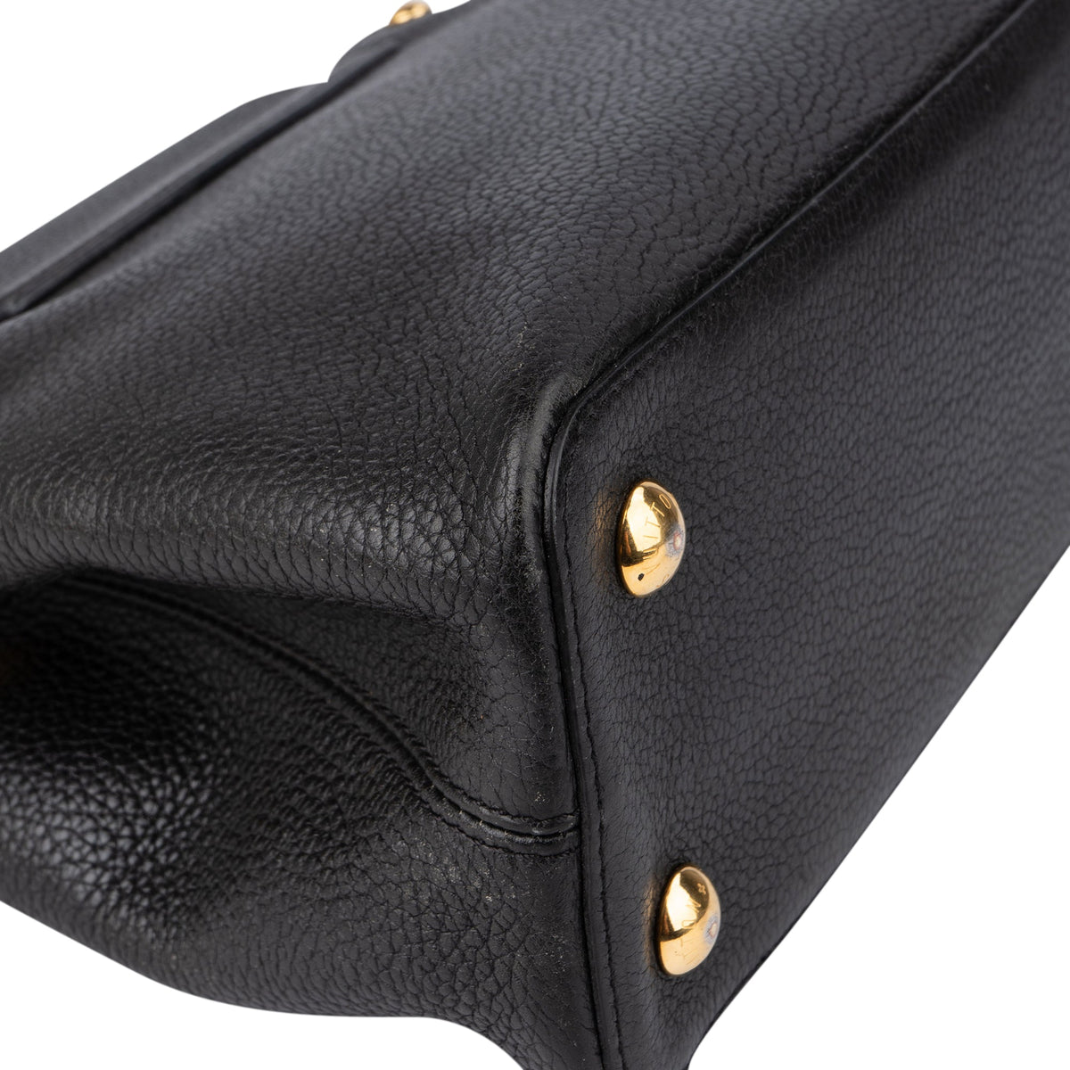 Sac à main Louis Vuitton Pins Capucines PM en cuir taurillon noir