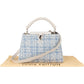 Louis Vuitton Bleu Blanco Tweed Capucines BB Handbag