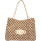 Gucci GG Monogram Horsebit aus Baumwolle und Leder – Vorderansicht