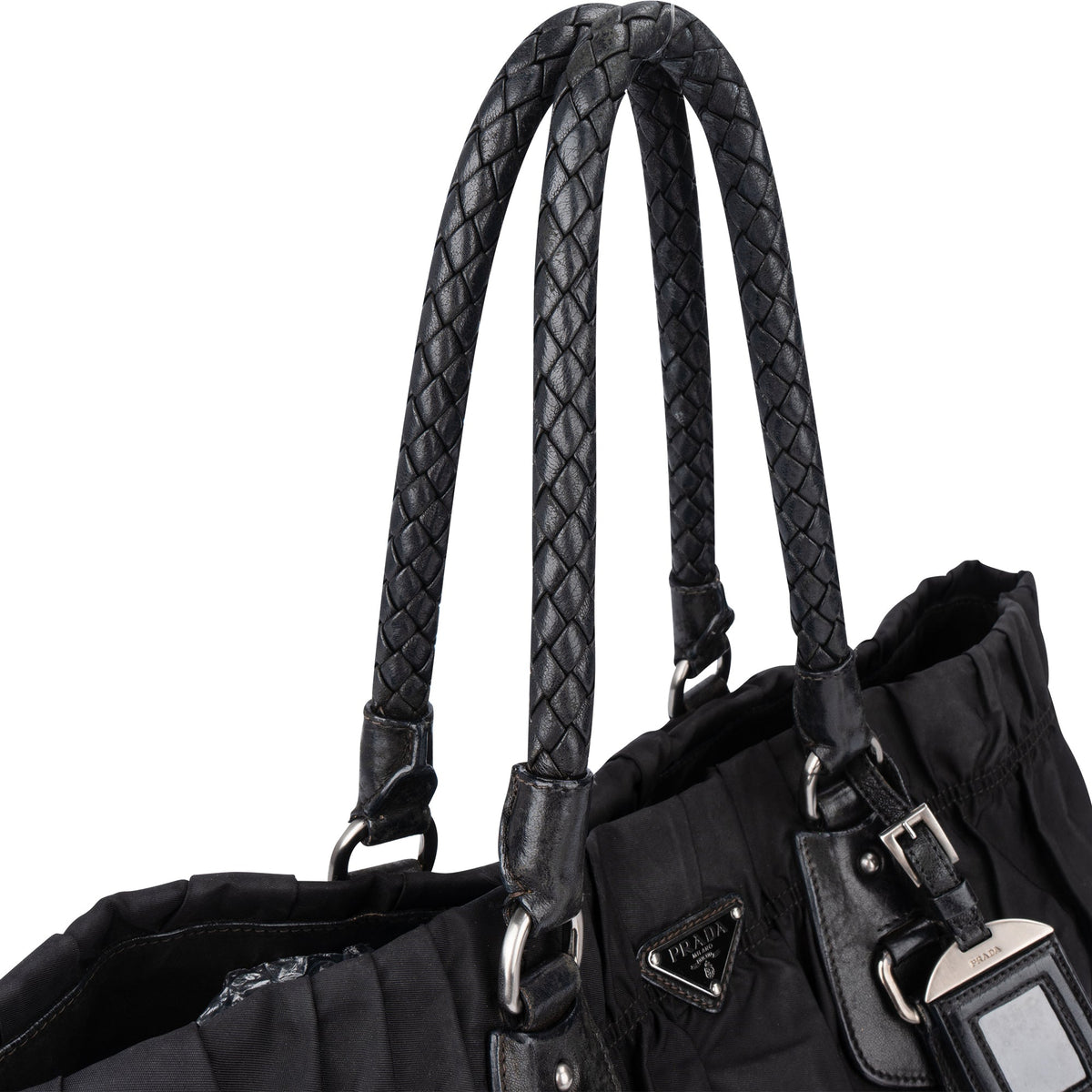 Prada gewatteerde nylon driehoekige handtas