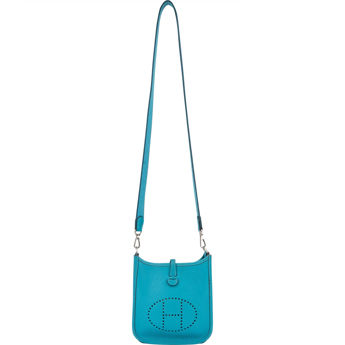 Borsa a tracolla Hermès Evelyne 16 in Taurillon Clemence blu